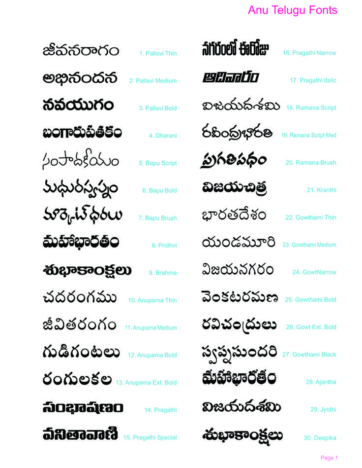 anupama medium telugu font free download